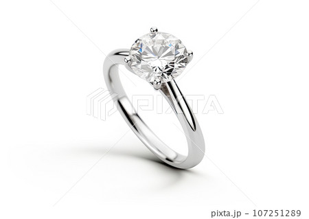 Luxury diamond ring isolated on white background 107251289