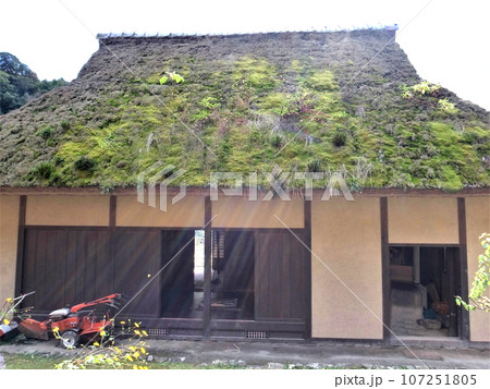 茅葺き屋根の納屋 107251805