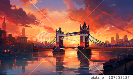 Illustration of the beautiful city of London. United Kingdom 107252187