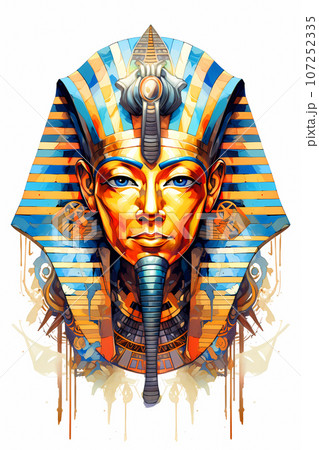 Illustration of the royal person of Egypt in traditional costume 107252335