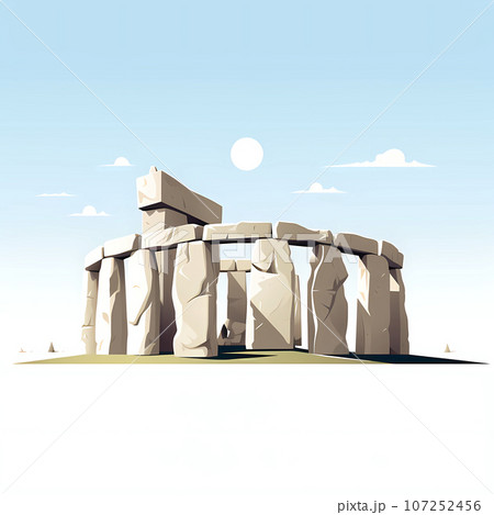 Illustration of beautiful view of Stonehenge, United Kingdom Illustration of beautiful view of Stonehenge, United Kingdom 107252456