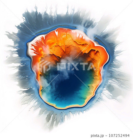 Illustration of Yellowstone National Park, USA Illustration of Yellowstone National Park, USA 107252494