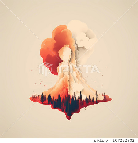 Illustration of Yellowstone National Park, USA Illustration of Yellowstone National Park, USA 107252502