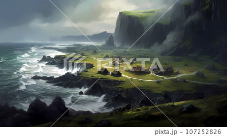 Illustration of a beautiful view of Iceland 107252826