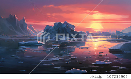 Illustration of a beautiful view of Iceland 107252905