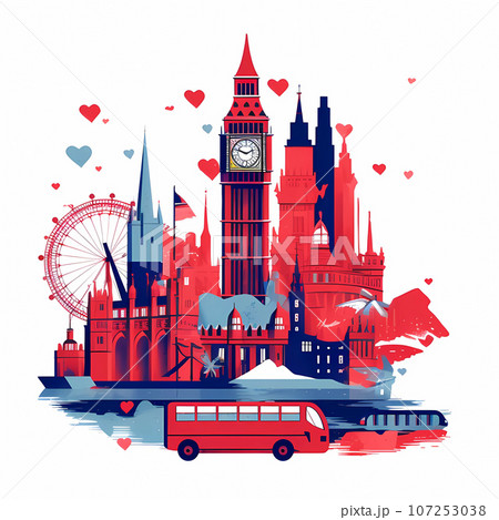 Illustration of the beautiful city of London. United Kingdom Illustration of the beautiful city of London. United Kingdom 107253038