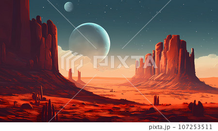 Illustration of a beautiful view of the canyon, USA 107253511