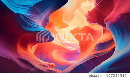 Illustration of a beautiful view of the canyon, USA 107253513