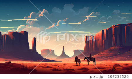 Illustration of a beautiful view of the canyon, USA 107253526