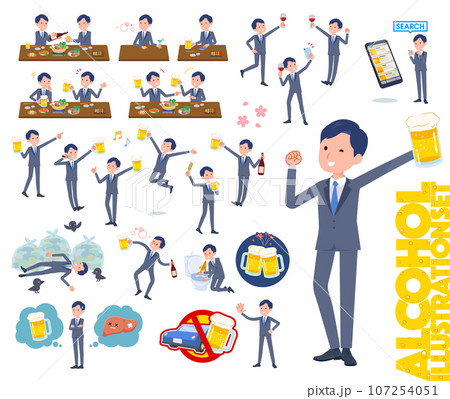 お酒に関する営業コンサルタント男性のセット お酒に関する営業コンサルタント男性のセット 107254051