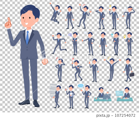 一組表達各種情感的男性銷售顧問 107254072