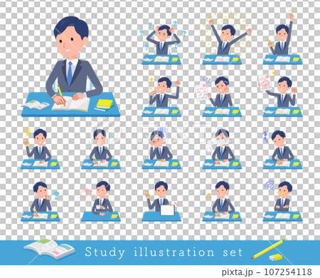 勉強に関する営業コンサルタント男性のセット 107254118