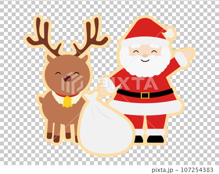 クリスマスのアイシングクッキー風アイコン 107254383