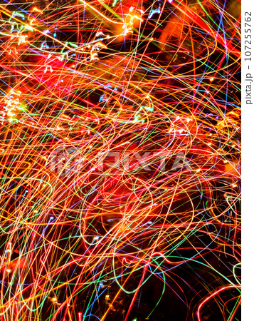 Vapor wave vibrant blurred bokeh gradient texture. 107255762