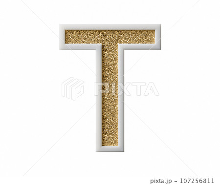 Candle wax letters with shiny gold coating inside 107256811