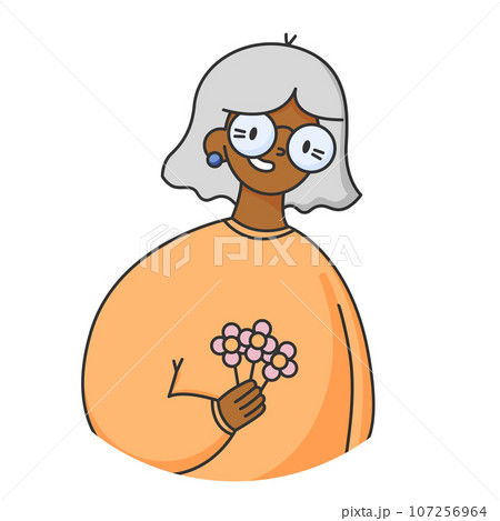 Avatar of senior elderly woman isolated Avatar of senior elderly woman isolated 107256964