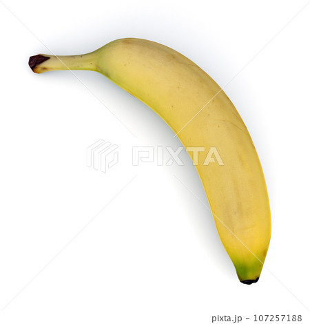 one yellow banana isolated on white background organic fruit 3d render illustration one yellow banana isolated on white background organic fruit 3d render illustration 107257188