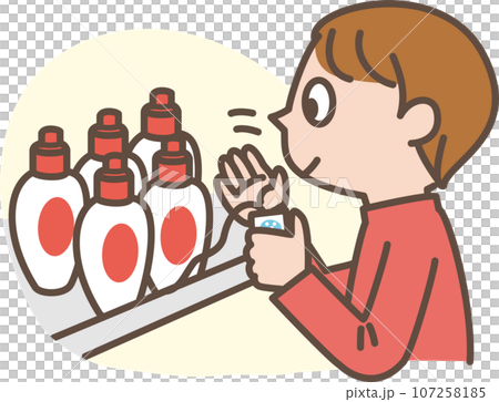 柔軟剤の香りを嗅ぐ人 シンプルイラスト 柔軟剤の香りを嗅ぐ人 シンプルイラスト 107258185