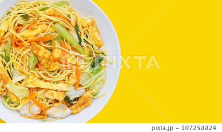 Chinese-styled fried noodle. Asian cuisine 107258824