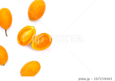 Marian plum fruit isolated on white background 107259483
