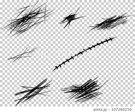 各種刮痕的插圖集 107260250
