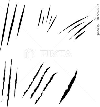爪・引っかき傷のイラストセット 爪・引っかき傷のイラストセット 107260254