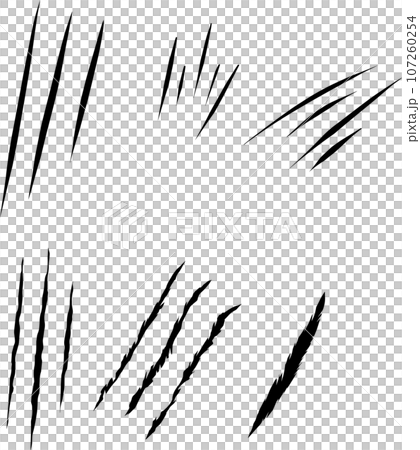 爪・引っかき傷のイラストセット 爪・引っかき傷のイラストセット 107260254