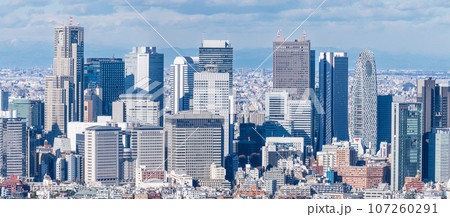 「東京都」渋谷スカイから眺める新宿の街並み・都市風景 「東京都」渋谷スカイから眺める新宿の街並み・都市風景 107260291