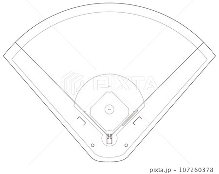 ソフトボール球場_ラインアート ソフトボール球場_ラインアート 107260378