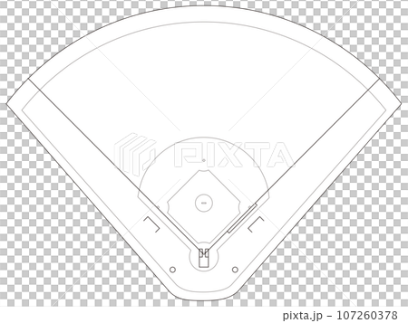 ソフトボール球場_ラインアート ソフトボール球場_ラインアート 107260378