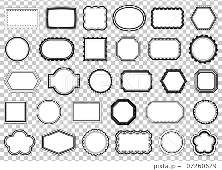 Decorative frame set, frame, heading, title, decorative border, treatment, copy space, material 107260629
