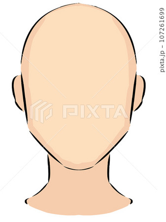 顔のない正面の頭部　漫画イラスト風 107261699