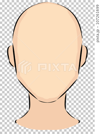 顔のない正面の頭部　漫画イラスト風 107261699