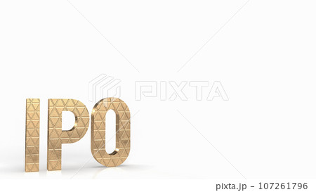 The gold ipo on white background for Business concept 3d rendering 107261796
