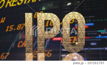 The gold ipo on chart background for Business concept 3d rendering 107261797
