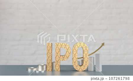 The gold ipo on table for Business concept 3d rendering 107261798