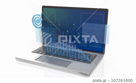 The chart on notebook for Business concept 3d rendering 107261800