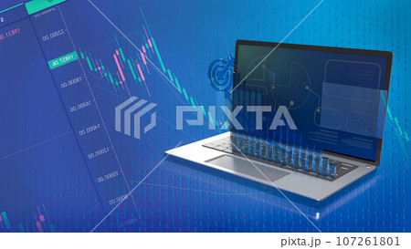 The chart on notebook for Business concept 3d rendering 107261801