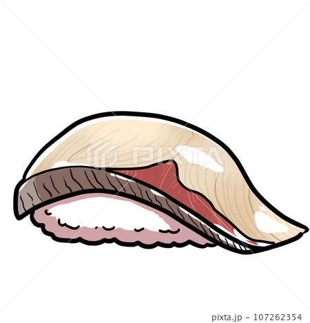 シンプルなはまちのお寿司のイラスト 107262354