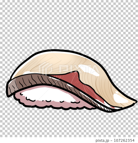 シンプルなはまちのお寿司のイラスト 107262354