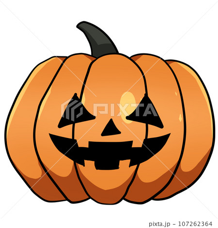 シンプルなハロウィンカボチャのイラストのイラスト素材 [107262364