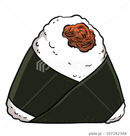 おかかのおにぎりのイラスト おかかのおにぎりのイラスト 107262366