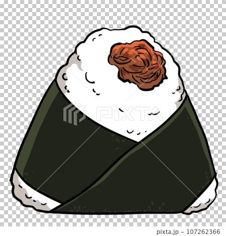 おかかのおにぎりのイラスト おかかのおにぎりのイラスト 107262366