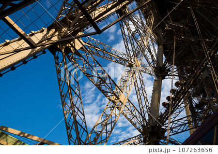 Metal constructions of Eiffel Tower, Paris 107263656