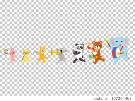 動物軍樂隊：動物們排隊演奏樂器 107264468