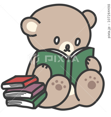 本を読むクマのイラスト 107264498