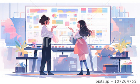ビジネスミーティング：PC画面を見ながら