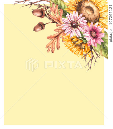 Watercolor autumn card background 107265121