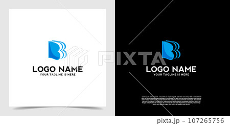 Abstract letter B Initial symbol and education element book logo vector. Education icon logo vector template 107265756