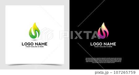 Set of abstract fire logo icon vector. Fire collection logo vector template 107265759